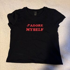 j’adore myself black graphic t-shirt